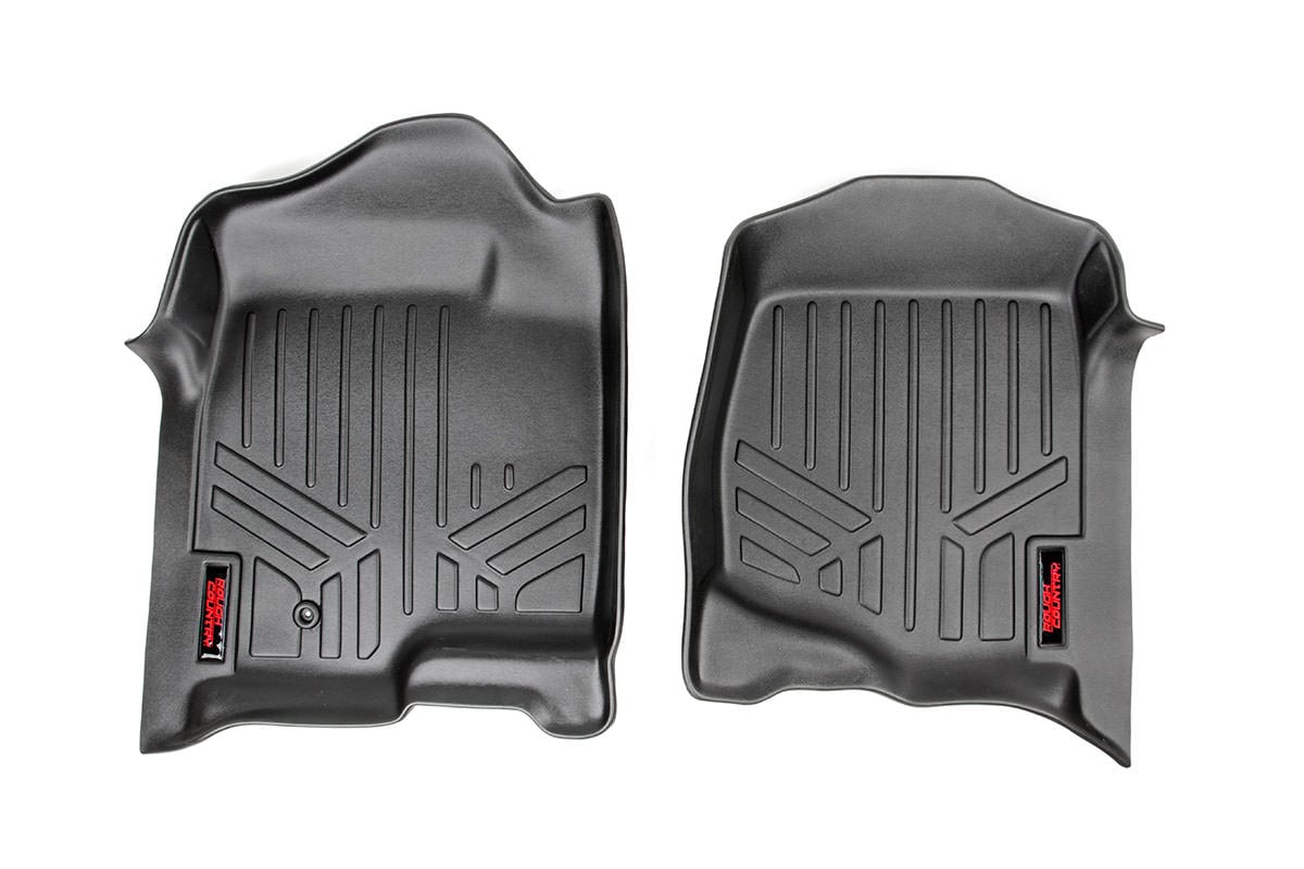 GMC Sierra 1500 Floor Mats - Front - Rough Country - Floor Armor: Heavy Duty - '07-'13